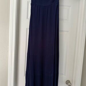 Elegant Navy Blue Maxi Skirt